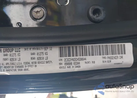 2013 Dodge Challenger Rallye Redline из США, поврежденный, VIN 2C3CDYAG5DH530644